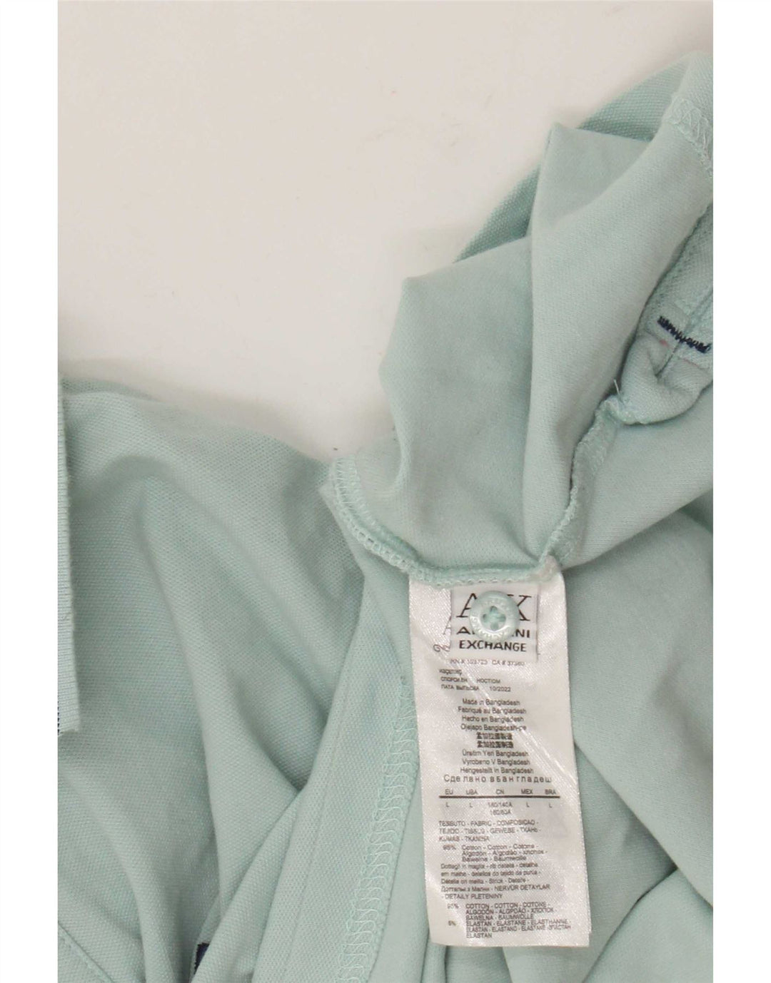Tricou polo pentru bărbați Armani Exchange, mare, albastru, bumbac