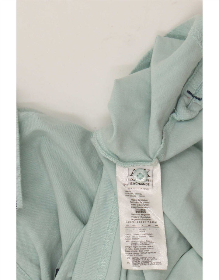 Tricou polo pentru bărbați Armani Exchange, mare, albastru, bumbac