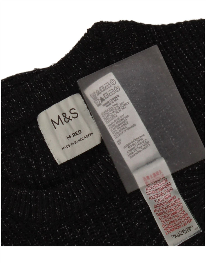 Pulover Marks & Spencer pentru bărbați, cu gât roșu, mijlociu, albastru marin pătat