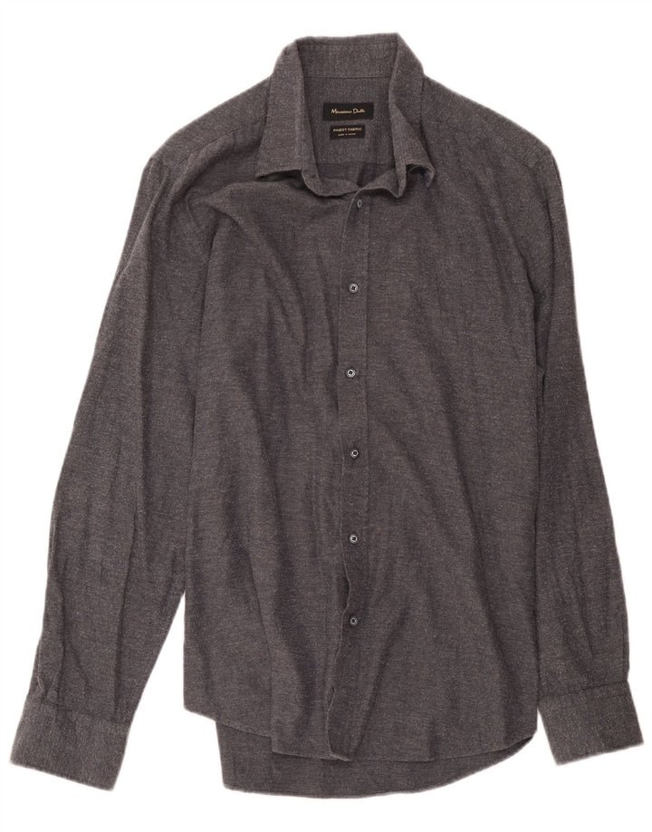 Cămașă Massimo Dutti pentru bărbați, mare, gri Herringbone