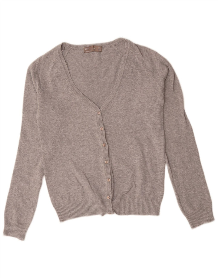Pulover cardigan pentru femei Zara UK 10 mic bumbac gri