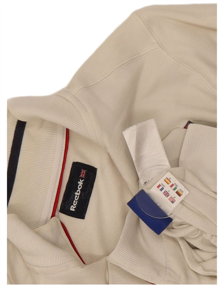 Jachetă de trening Reebok pentru femei UK 12, bumbac alb mediu