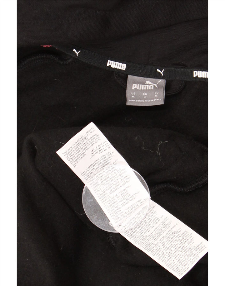 Pulover Puma pentru femei, cu fermoar, UK 14, bumbac color bloc negru mediu