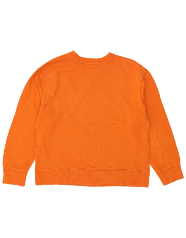 Pulover supradimensionat cu grafic pentru femei Zara UK 10 Bumbac portocaliu mic