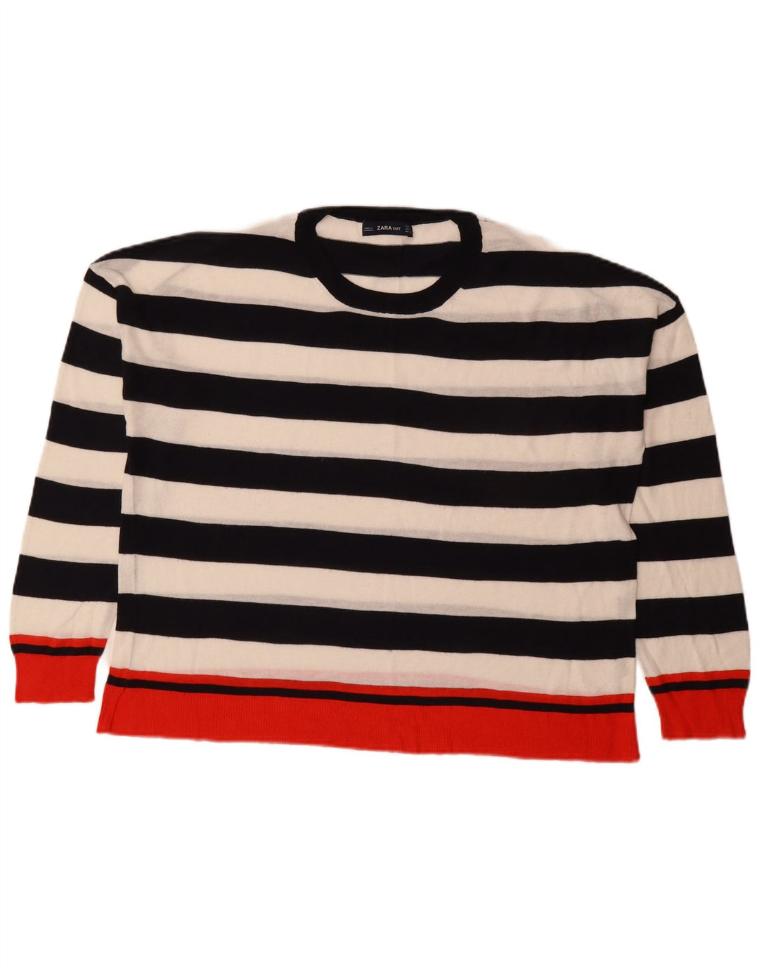 Pulover pentru damă Zara, cu gât turnut, mare, cu dungi multicolore