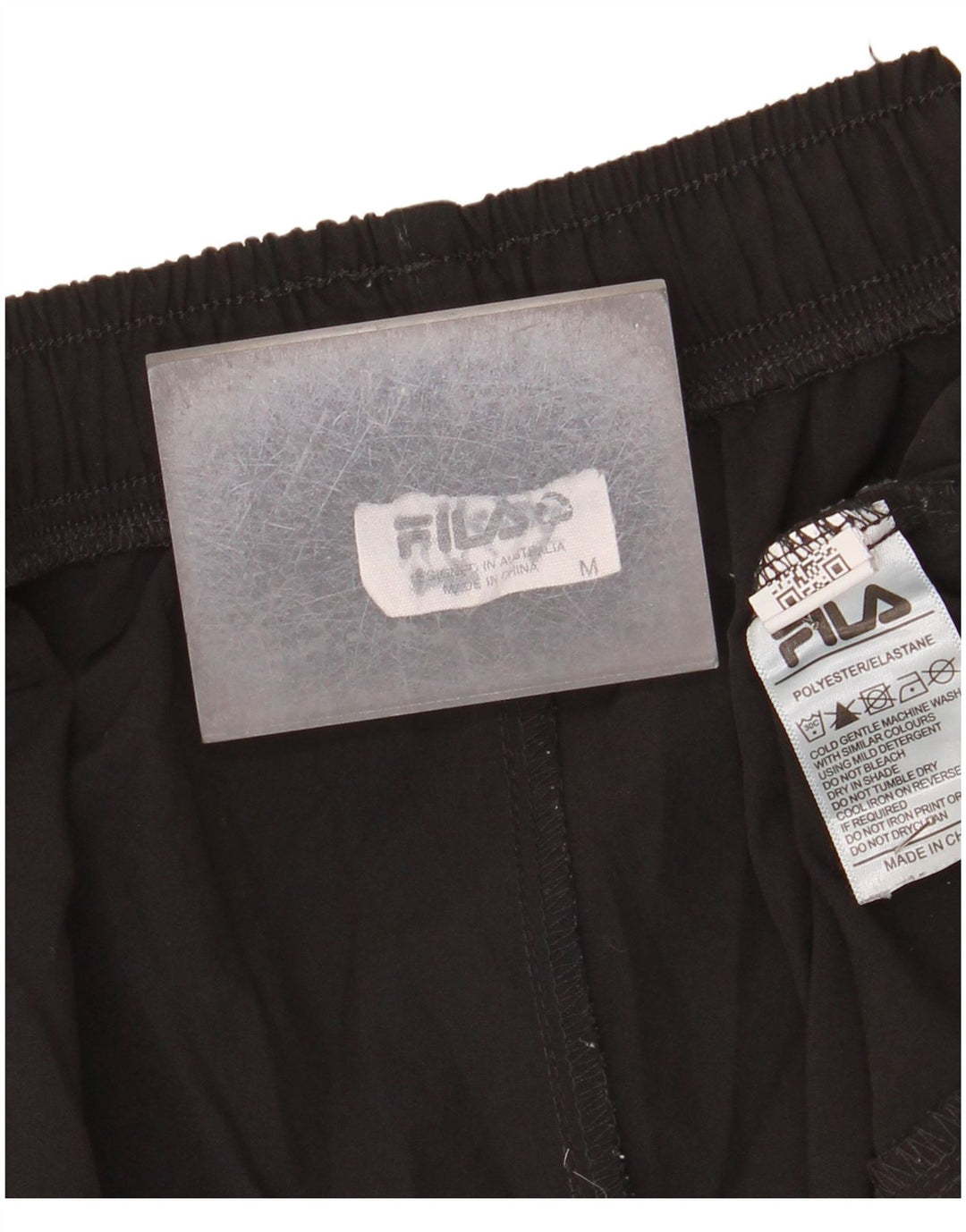 Pantaloni scurți sport Fila pentru bărbați, poliester mediu negru