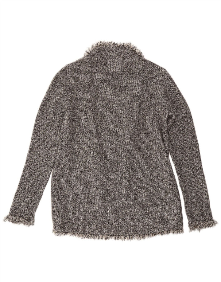 Pulover cardigan deschis pentru femei ZARA UK 12, gri mediu, viscoză cu pete