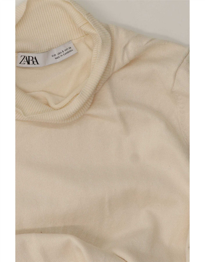 Pulover pentru femei cu gât țestoasă Zara UK 10 Mic Bej