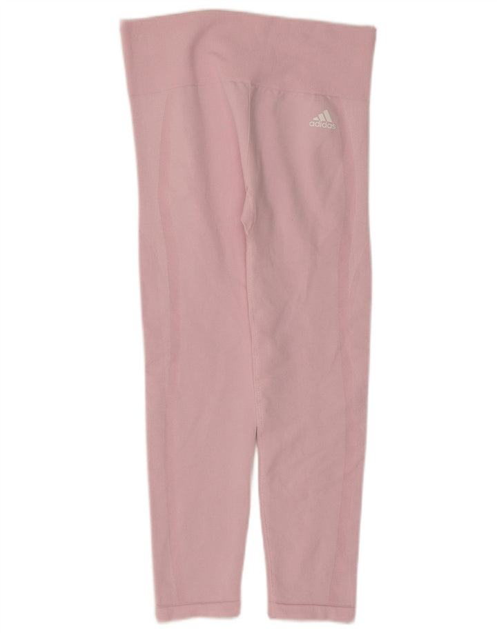 Leggings Capri Adidas pentru femei UK 12 Poliester roz mediu