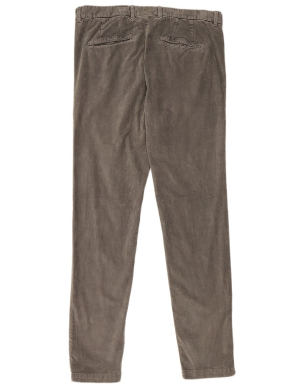 Pantaloni skinny din velur pentru femei Benetton IT 48 XL W34 L31 bumbac gri