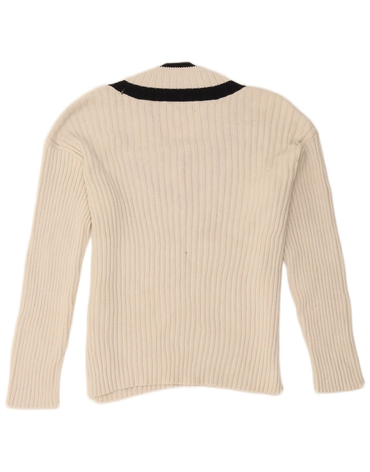 Marks & Spencer Pulover cu decolteu în V pentru femei UK 14 Medium White Colorblock