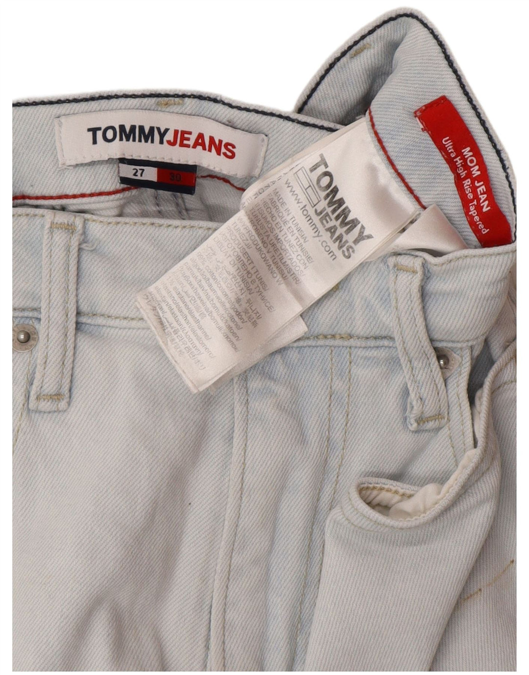 Blugi conici pentru femei Tommy Hilfiger L27 L25 Bumbac albastru