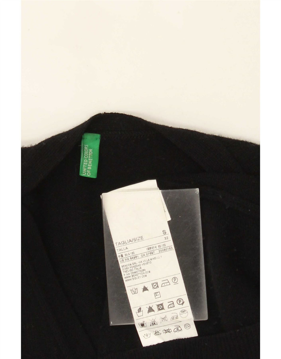 Pulover cardigan pentru femei Benetton UK 10 Lână neagră mică