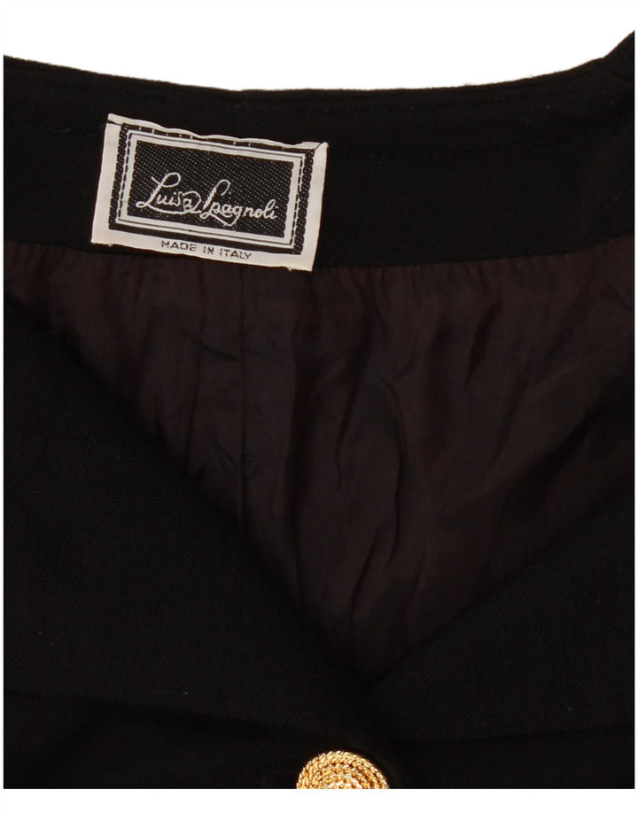 Sacou blazer pentru femei Luisa Spagnoli cu 5 nasturi UK 12 Medium Negru