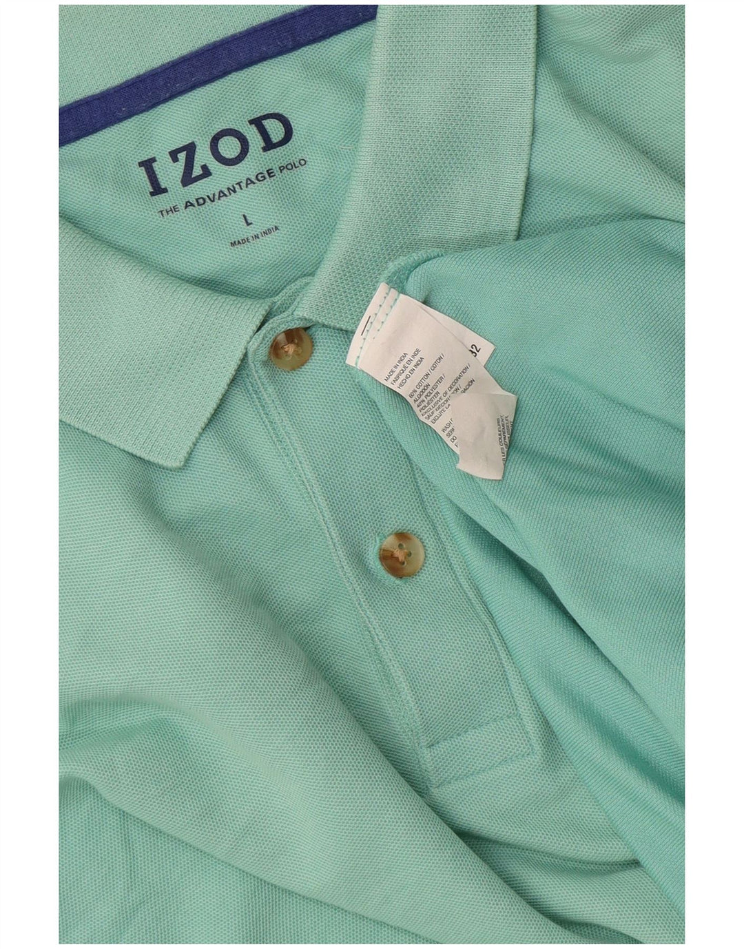 Tricou polo Izod pentru bărbați, bumbac turcoaz mare