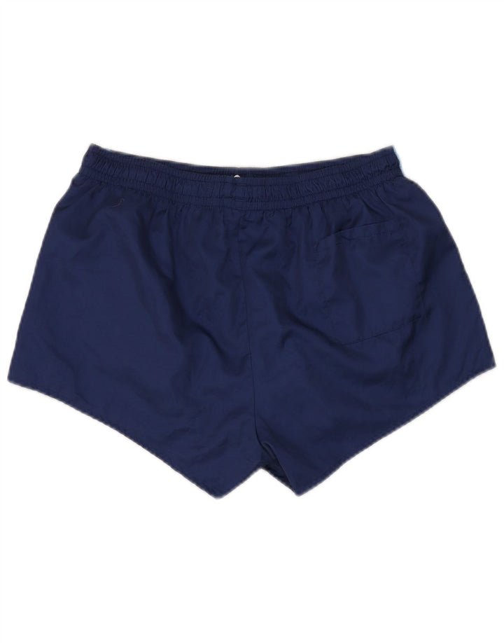 Pantaloni scurți de înot vintage pentru bărbați, medii, albastru marin, poliester color bloc