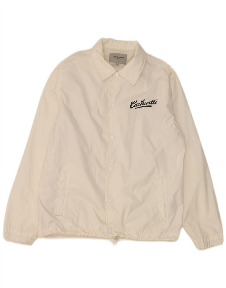 Jachetă de ploaie grafică pentru bărbați Carhartt UK 38, nailon alb mediu