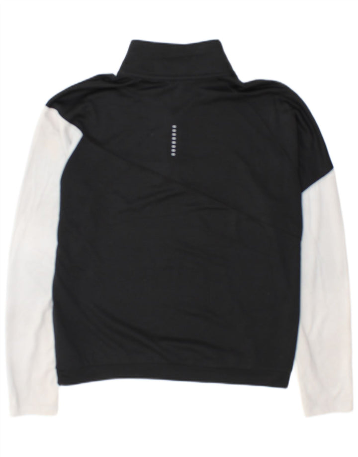 Top de trening Nike pentru femei, cu fermoar și gât, UK 14 Medium Black Colorblock