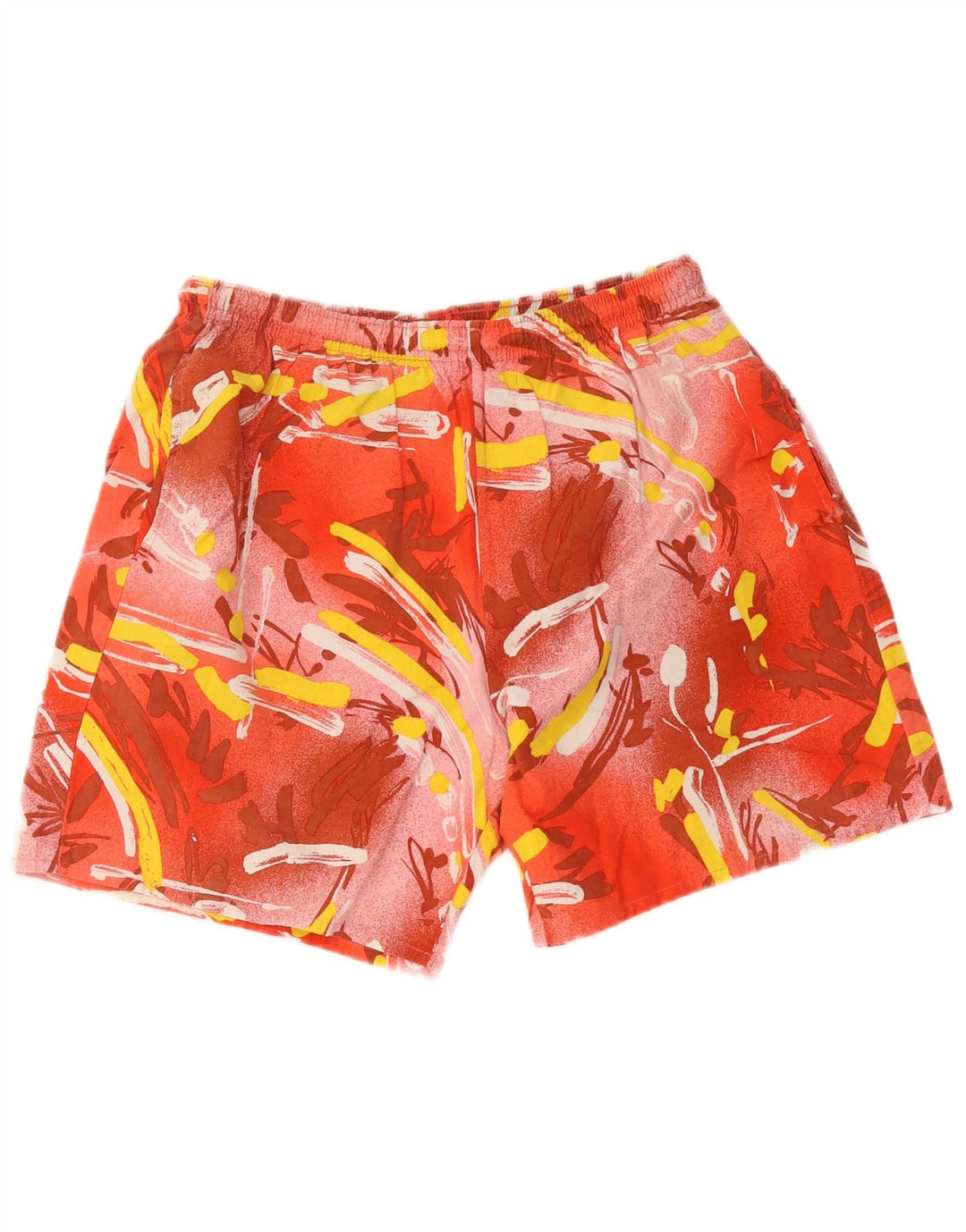 Pantaloni scurți de înot vintage pentru bărbați cu model abstract IT 52 XL bumbac roșu