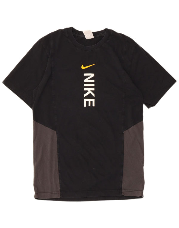 Tricou grafic pentru bărbați NIKE Top mic, negru, color block, bumbac