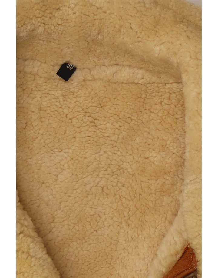 Jachetă vintage pentru bărbați din shearling IT 50 Large Brown