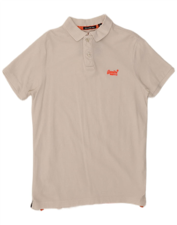 Tricou polo pentru bărbați Superdry, mare, alb, bumbac