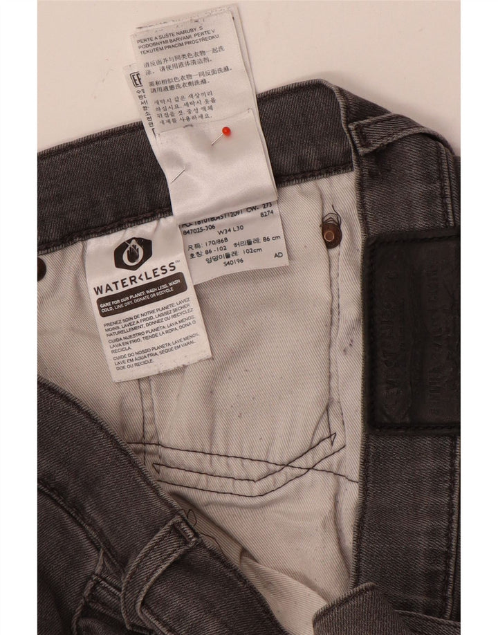 Blugi drepti pentru bărbați Levi's W34 L30 bumbac gri