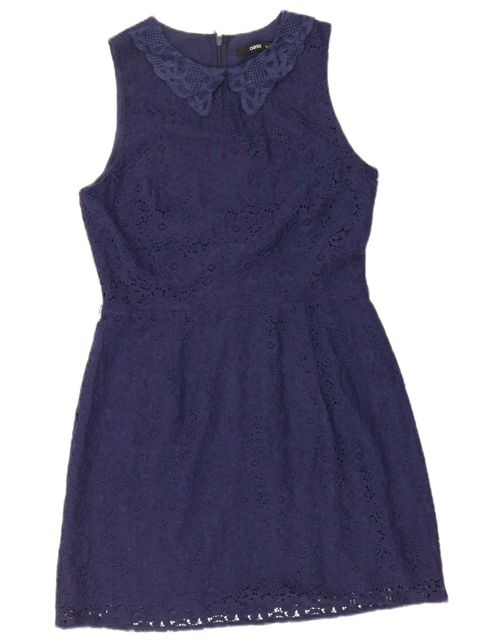 Rochie Oasis pentru femei fără mâneci, în formă de A, UK 12 Medium, bleumarin, poliamidă