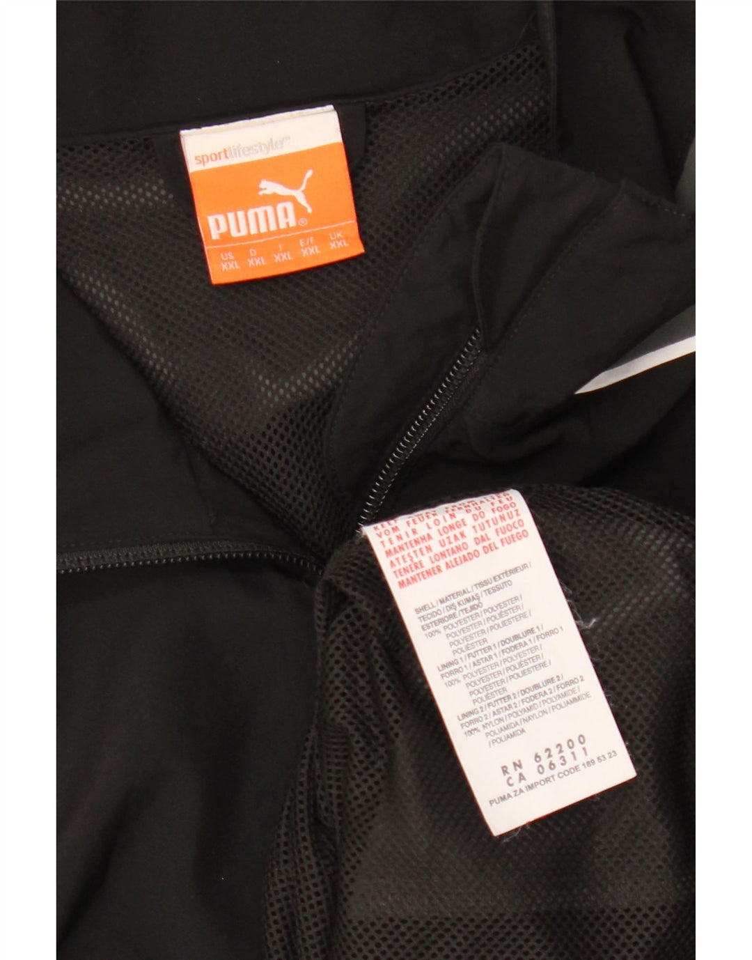 Jachetă de trening pentru bărbați Puma, 2XL, poliester color bloc negru
