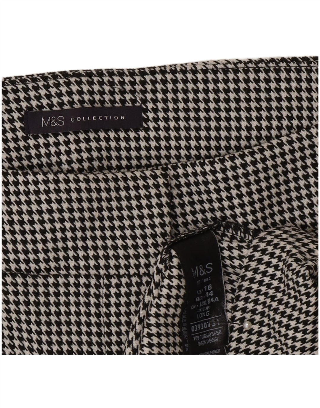 Fusta creion pentru femei Marks & Spencer UK 16 Large W32 Grey Houndstooth