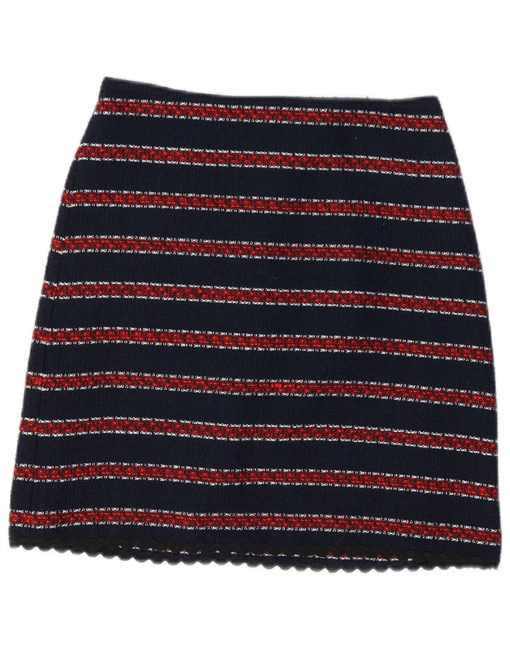 Fusta mini pentru femei WAREHOUSE UK 8 Small W26 Bleumarin Poliester cu dungi