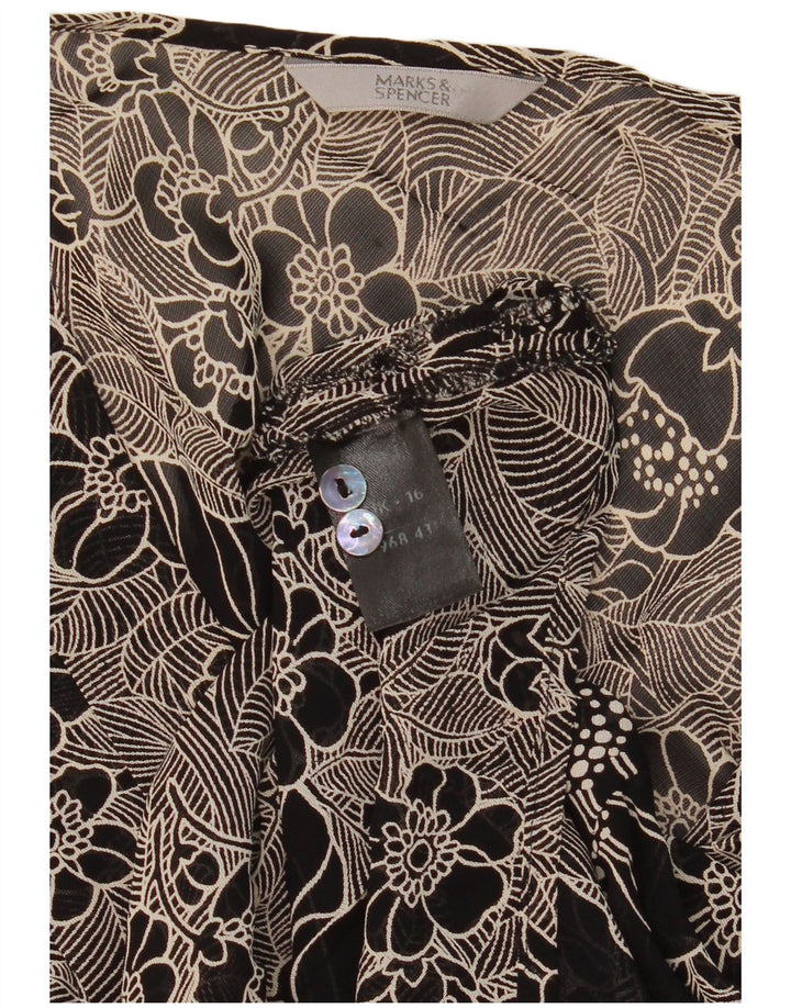 Bluză pentru femei Marks & Spencer UK 16 Large Black Floral