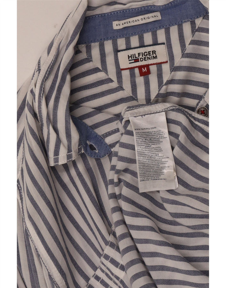 Cămașă Tommy Hilfiger pentru femei UK 14 Medium White Pinstripe Viscose