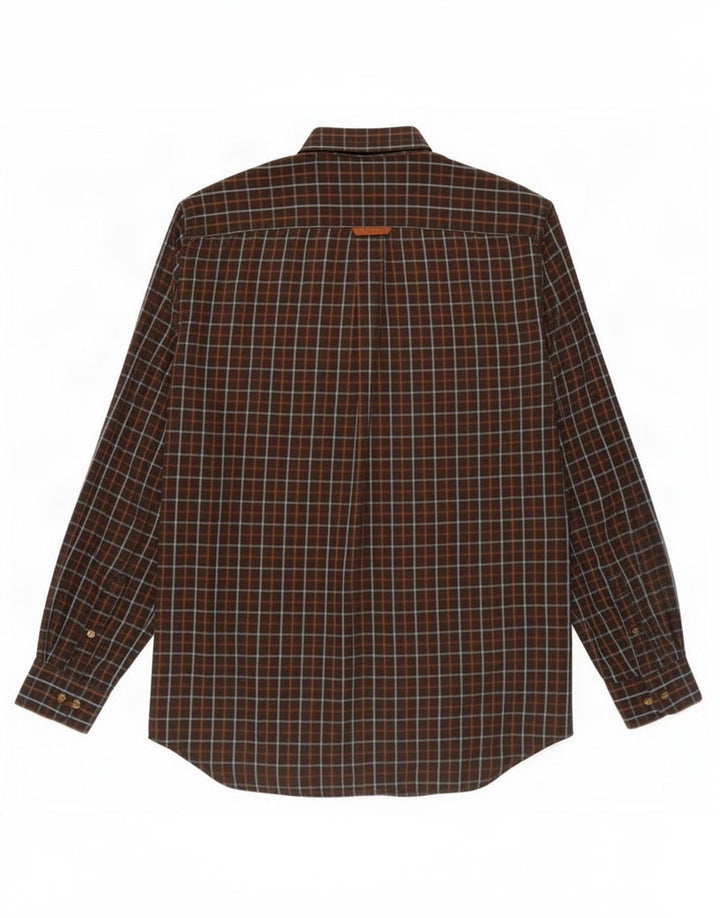 Cămașă de flanel pentru bărbați Barbour, bumbac cu carouri maro mari