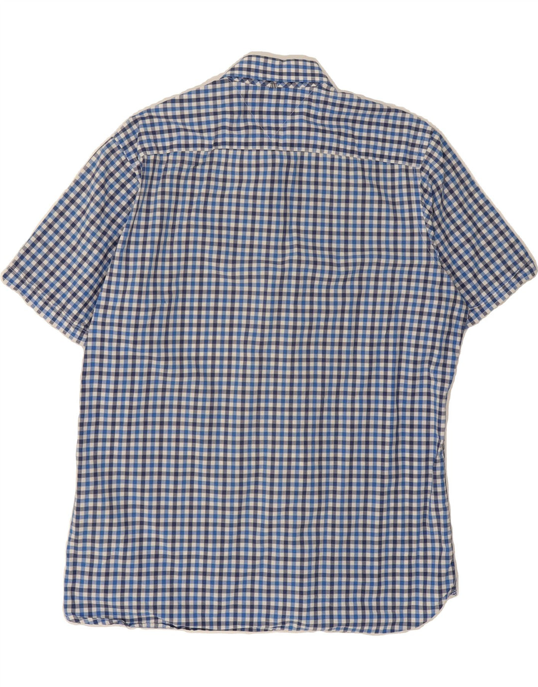 TOMMY HILFIGER Mens Custom Fit Short Sleeve Shirt Medium Blue Gingham Vintage Tommy Hilfiger and Second-Hand Tommy Hilfiger from Messina Hembry 