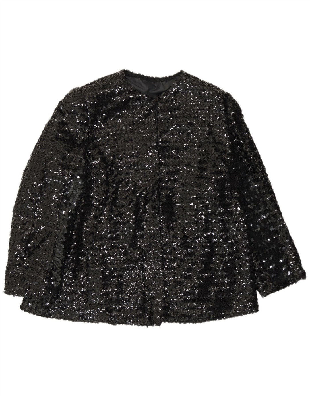 Jachetă vintage cu paiete pentru femei UK 14 Large Black