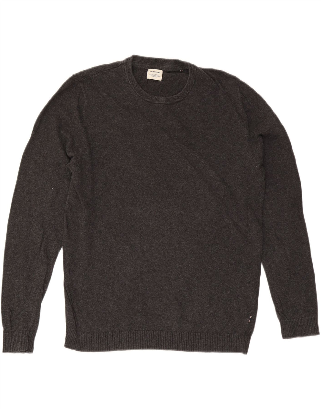 Pulover Jack & Jones pentru bărbați, cu gât crew, bumbac, gri mediu