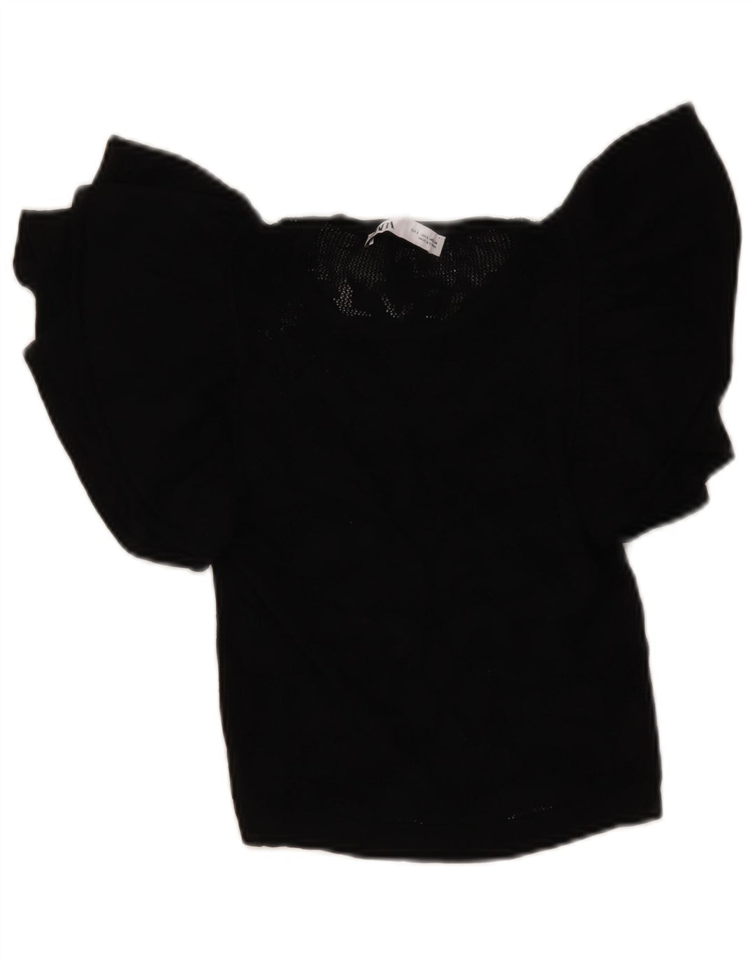 Bluză Crop Knit Top Femei Zara UK 8 Small Negru