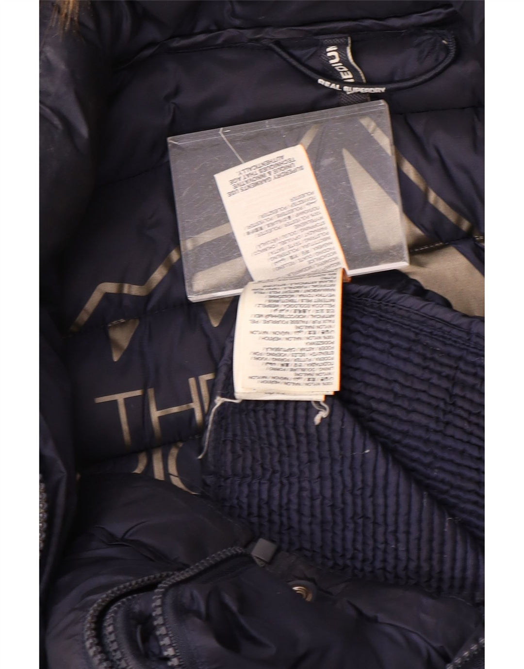 SUPERDRY Jachetă căptușită cu glugă pentru femei UK 14 Poliester mediu albastru bleumarin