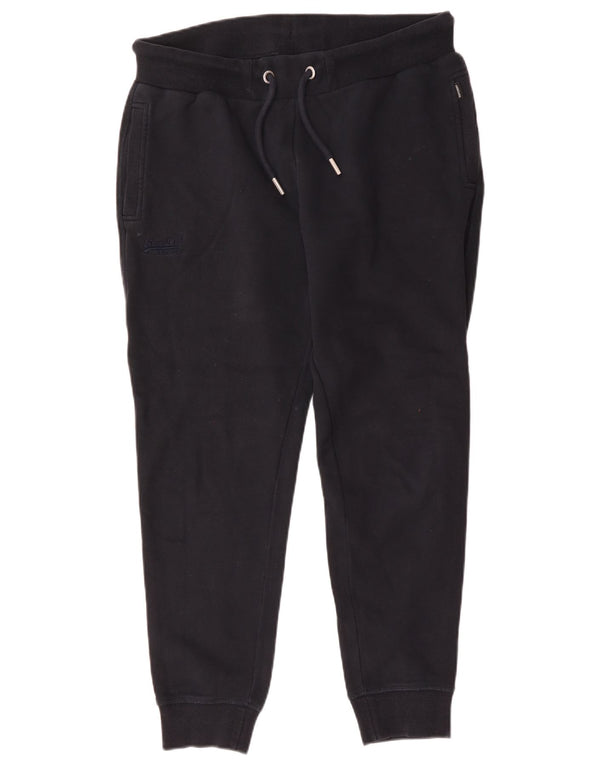 Superdry Womens Tracksuit Trousers Joggers UK 16 Large Navy Blue Polyester