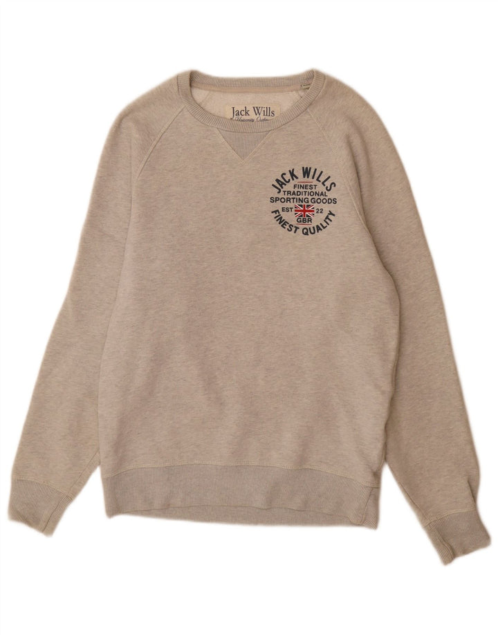 Pulover Jack Wills pentru bărbați cu grafică, bumbac cu pete mici, gri