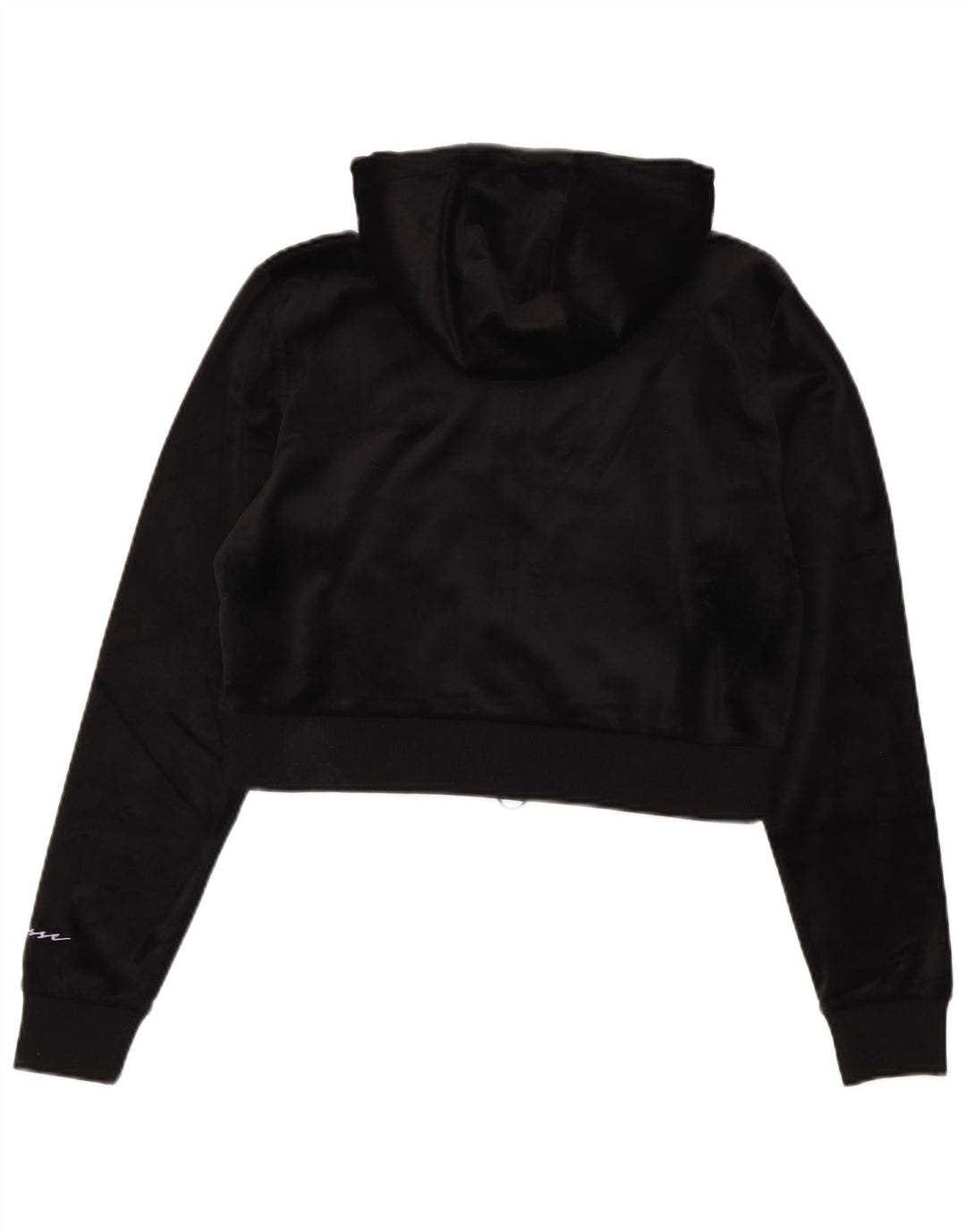 Pulover pentru femei Ellesse Crop Velour Zip Hoodie UK 12 Poliester mediu negru