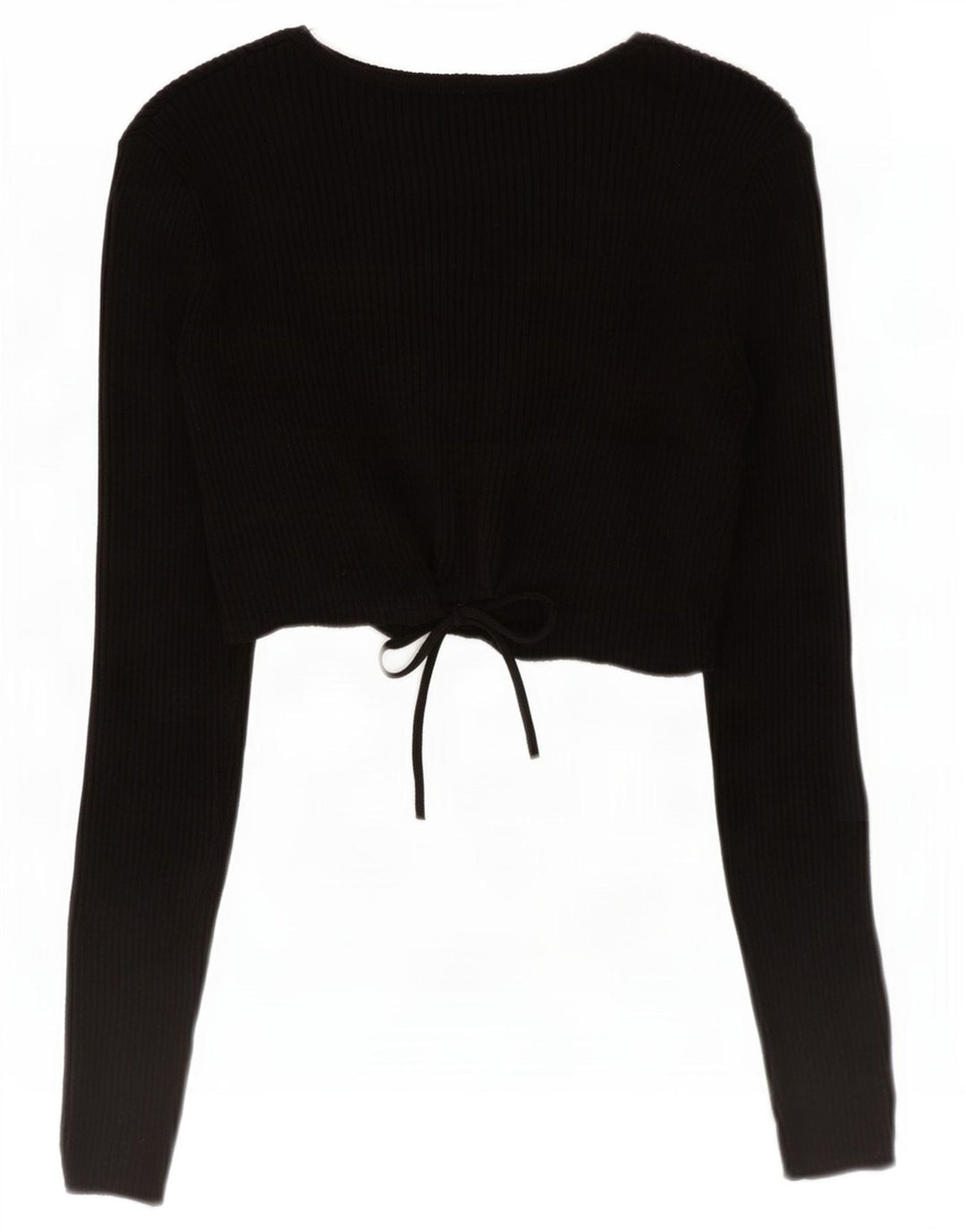 Crop Top cu mânecă lungă pentru femei Zara UK 12 Medium Black Viscose