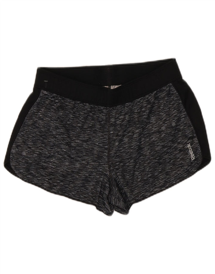 Pantaloni scurti sport REEBOK pentru femei UK 10 Small Gri Flecked Poliester
