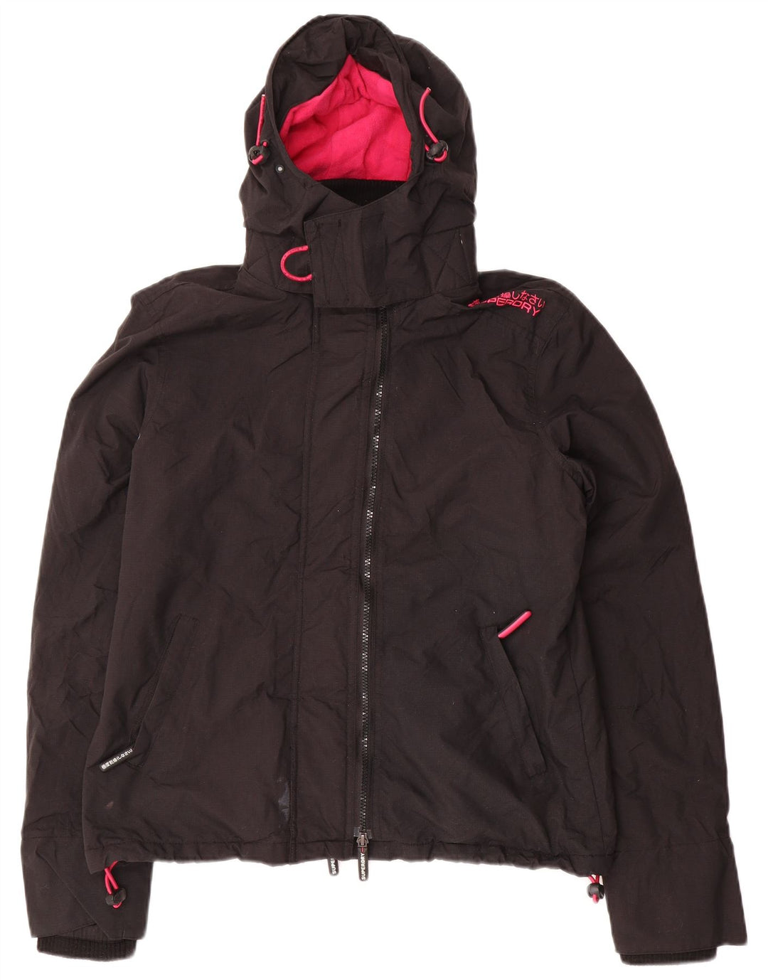 Jachetă Windbreaker cu glugă pentru femei SUPERDRY UK 14 Medium Black