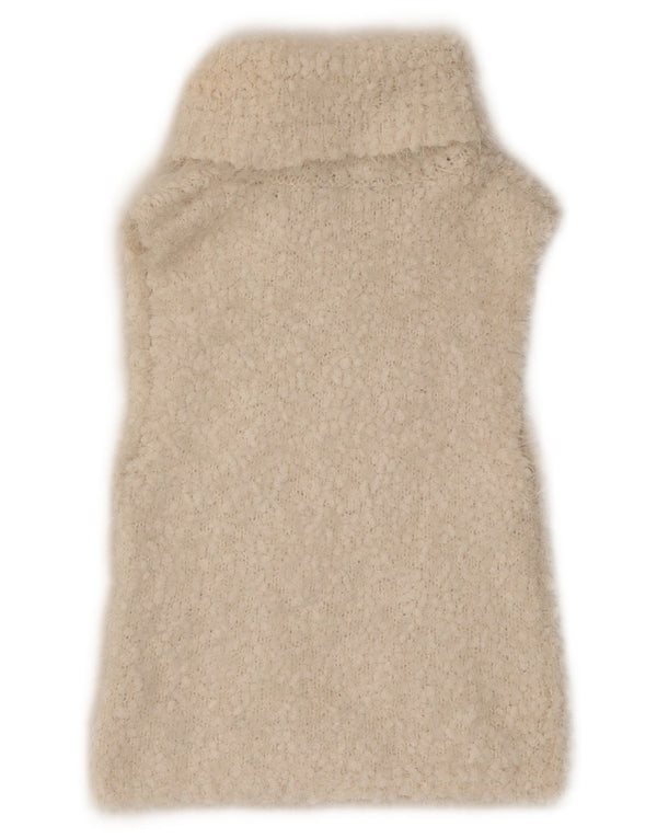 Zara Womens Crop Vest Tank Top UK 8 Small Off White Polyester