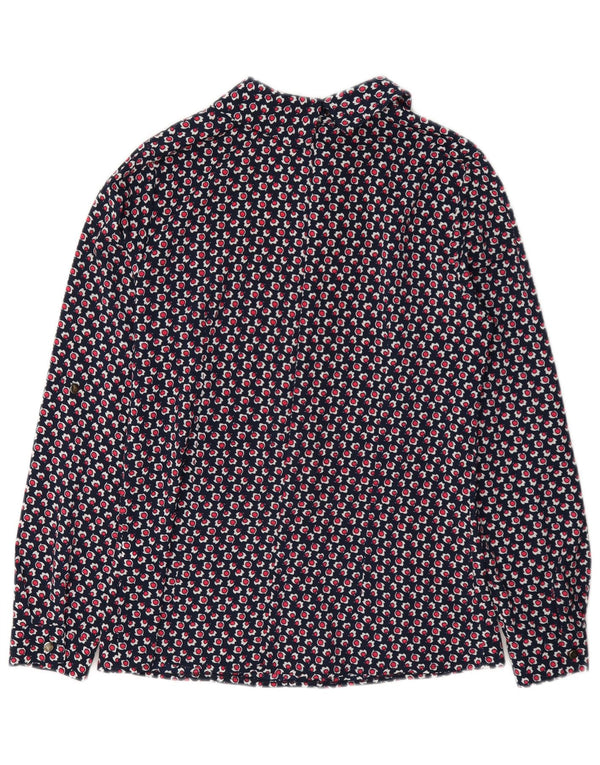 Bluză de damă vintage cu model abstract Top IT 40 mic bleumarin
