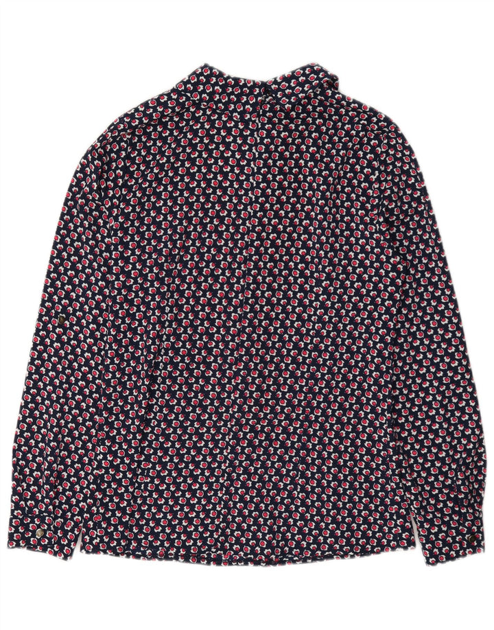 Bluză de damă vintage cu model abstract Top IT 40 mic bleumarin