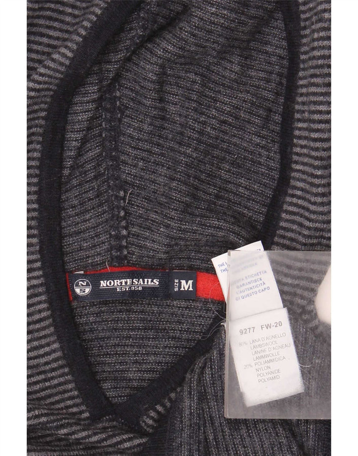 Pulover cu glugă North Sails pentru femei UK 12 Lână cu dungi gri mediu