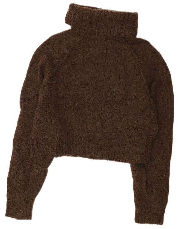 Pulover de damă Zara cu gât rulat, pulover UK 14 Poliester maro mediu